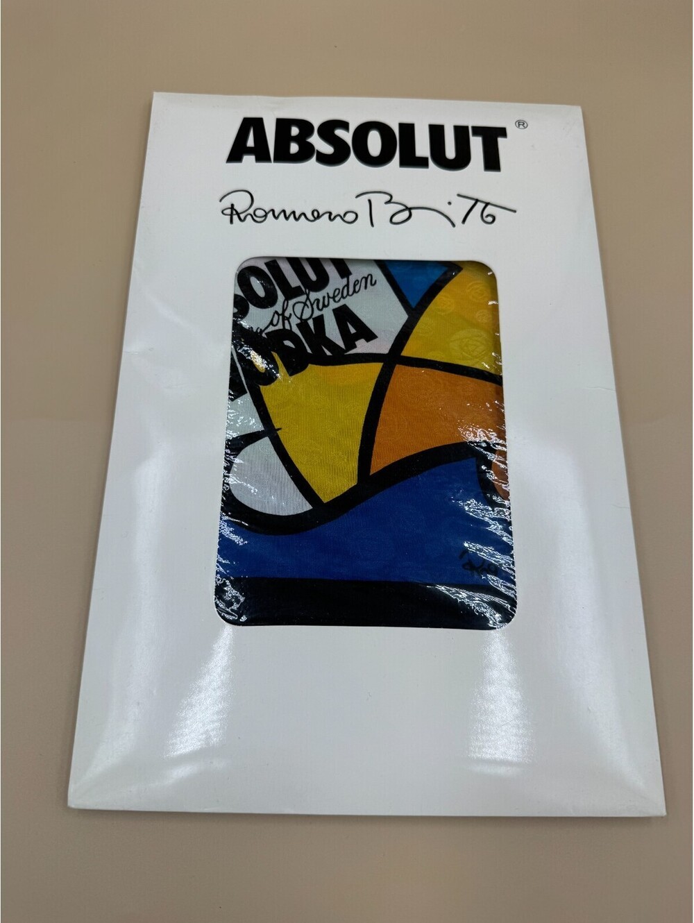 Romero Britto Multicolor 100% Silk Scarf Country of Sweden Absolut Vodka Brand N